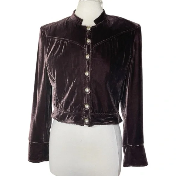 S & D Elegant Velvet Jacket in Rich Purple Sz L - Picture 1 of 4